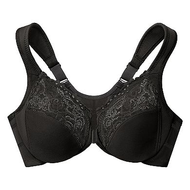 Plus Size Glamorise WonderWire Front-Closure Posture Lace Bra
