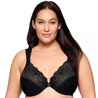 Plus Size Glamorise WonderWire Front-Closure Posture Lace Bra