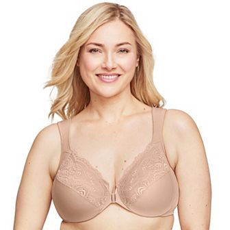 Plus Size Glamorise WonderWire Front-Closure Posture Lace Bra