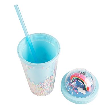 Rainbow Confetti Tumbler with Lid & Straw