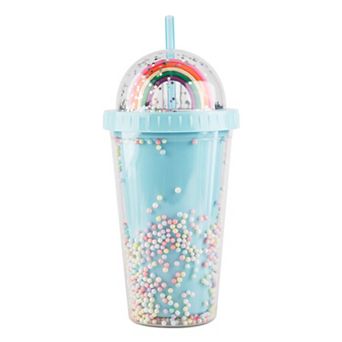 Rainbow Confetti Tumbler with Lid & Straw