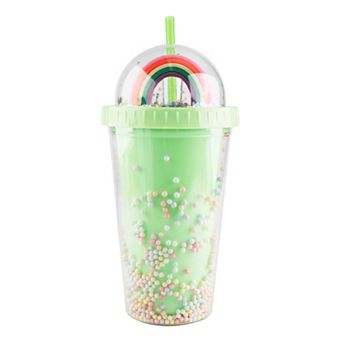 Rainbow Confetti Tumbler with Lid & Straw