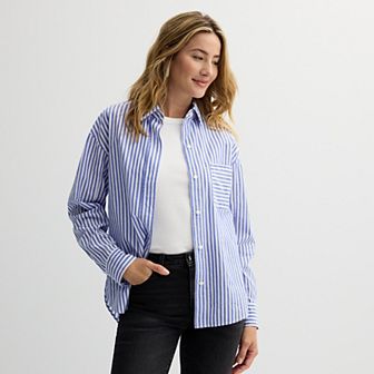 Women's Sonoma Goods For Life® Oversized Boyfriend Shirt