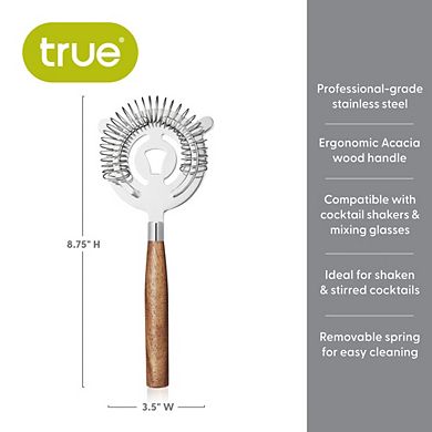 Cocktail Strainer with Acacia Handle by True