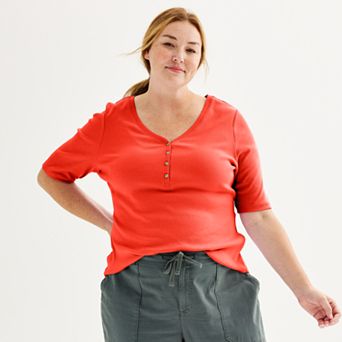 Plus Size Sonoma Goods For Life® Slim Fit Elbow Sleeve Henley