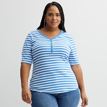 Plus Size Sonoma Goods For Life® Slim Fit Elbow Sleeve Henley