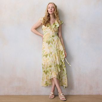 Women's LC Lauren Conrad Flutter Sleeve Wrap Maxi Dress