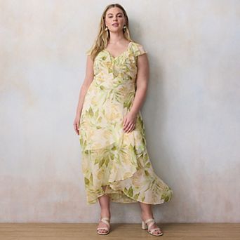 Plus Size LC Lauren Conrad Flutter Sleeve Wrap Maxi Dress