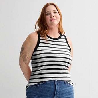Plus Size Sonoma Goods For Life® High Neck Ribbed Layering Tank Top