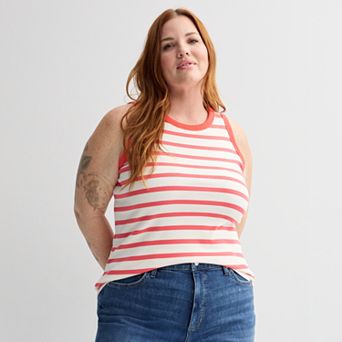 Plus Size Sonoma Goods For Life® High Neck Ribbed Layering Tank Top