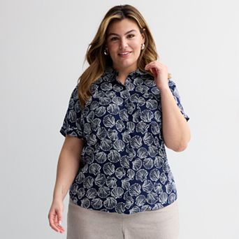 Plus Size Croft & Barrow® Camp Shirt