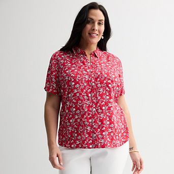 Plus Size Croft & Barrow® Camp Shirt