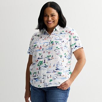 Plus Size Croft & Barrow® Camp Shirt