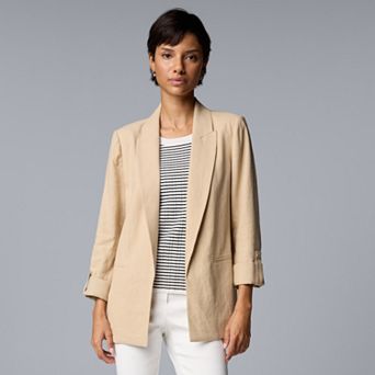 Women's Simply Vera Vera Wang Linen Roll Tab Blazer
