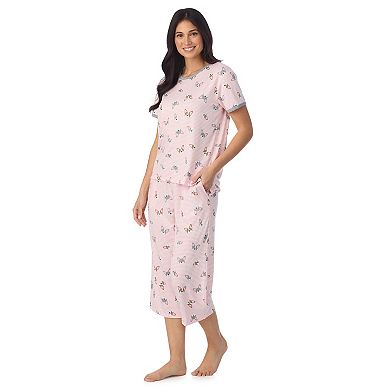 Women's Cuddl Duds® 2-Piece Cozy Pajama Top & Pajama Cropped Pants Set