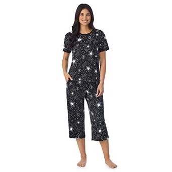 Women's Cuddl Duds® 2 pc Cozy Pajama Top & Pajama Cropped Pants Set