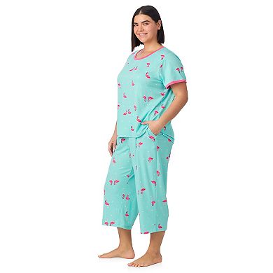 Plus Size Cuddl Duds® 2-Piece Cozy Pajama Top & Pajama Cropped Pants Set