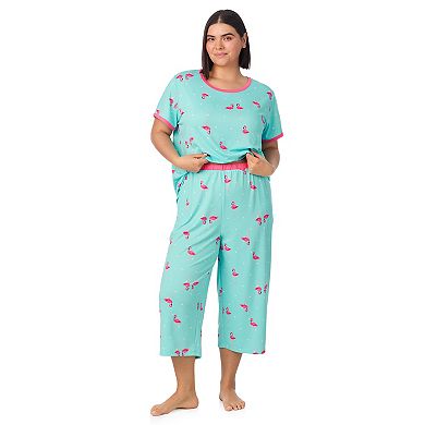 Plus Size Cuddl Duds® 2-Piece Cozy Pajama Top & Pajama Cropped Pants Set