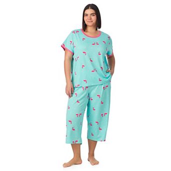 Plus Size Cuddl Duds® 2 pc Cozy Pajama Top & Pajama Cropped Pants Set