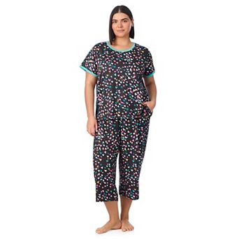 Plus Size Cuddl Duds® 2 pc Cozy Pajama Top & Pajama Cropped Pants Set