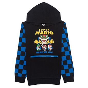 Boys 8-20 Super Mario Characters "Here We Go" Graphic Hoodie