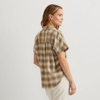 Women's Eddie Bauer Field Flex Short Sleeve Flannel Shirt