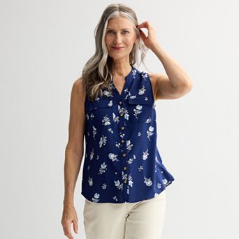 Women's Croft & Barrow® Y-Neck Tank Top