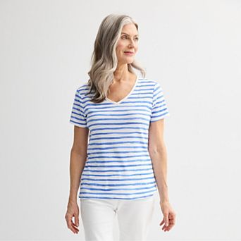 Petite Croft & Barrow® Essential V-Neck Tee