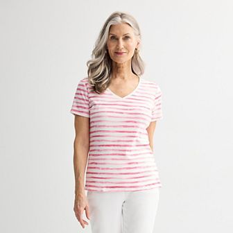 Petite Croft & Barrow® Essential V-Neck Tee