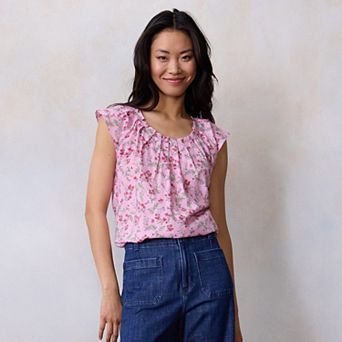 Women's LC Lauren Conrad Pleated Scoopneck Top