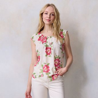 Women's LC Lauren Conrad Pleated Scoopneck Top