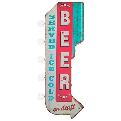 American Art Décor Beer on Draft LED Marquee Wall Decor