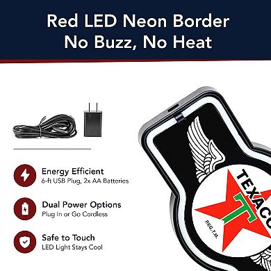 American Art Décor LED Neon Texaco Oil Wall Decor