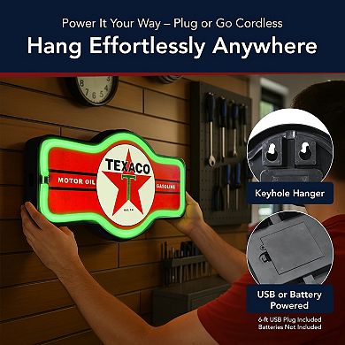 American Art Décor LED Neon Texaco Wall Decor
