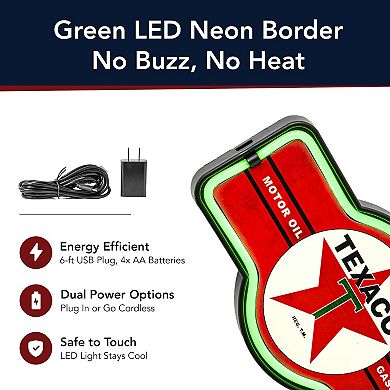 American Art Décor LED Neon Texaco Wall Decor