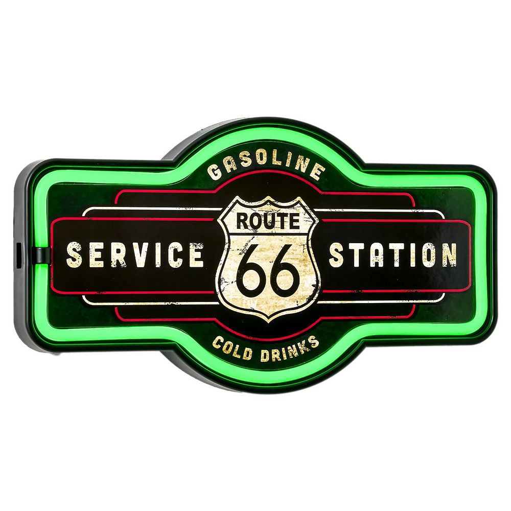 American Art Décor LED Neon Rope Route 66 Service Station Sign Wall Decor