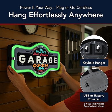 American Art Décor Big Daddy Garage LED Neon Rope Wall Decor