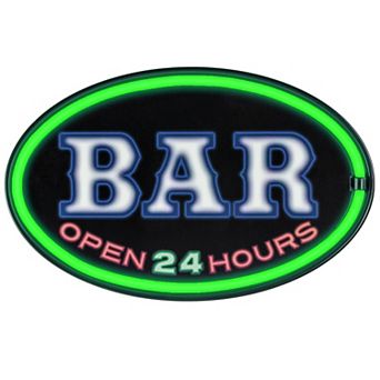 American Art Décor Bar Open 24 Hours LED Neon Wall Decor