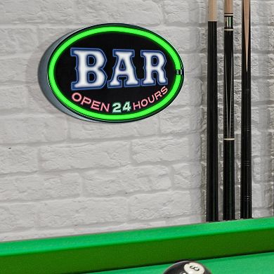 American Art Décor Bar Open 24 Hours LED Neon Wall Decor