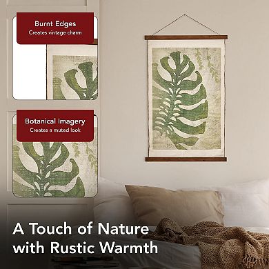 American Art Décor Leaf Wall Scroll Tapestry with Rope Wall Decor