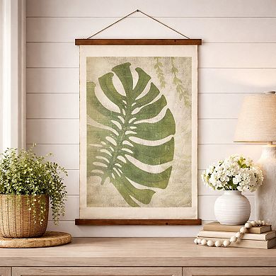 American Art Décor Leaf Wall Scroll Tapestry with Rope Wall Decor