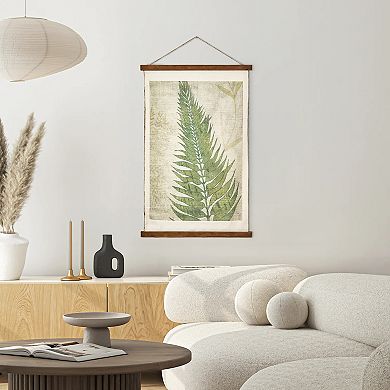 American Art Décor Fern Leaf Wall Scroll Tapestry with Rope Wall Decor