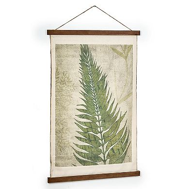 American Art Décor Fern Leaf Wall Scroll Tapestry with Rope Wall Decor