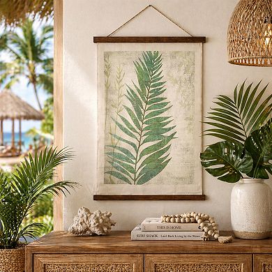 American Art Décor Leaf Wall Scroll Tapestry with Rope Wall Decor