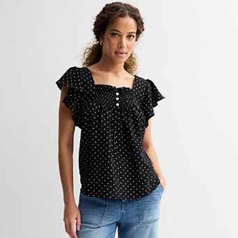Women's Draper James Flutter Sleeve Smocked Top