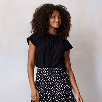 Women's LC Lauren Conrad Shirred Neck Shell Top