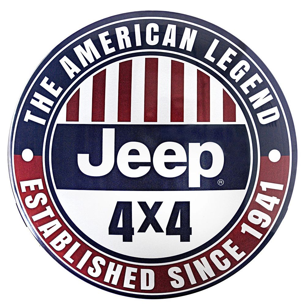 American Art Décor Dome Shaped Jeep 4x4 Metal Wall Art Sign Wall Decor