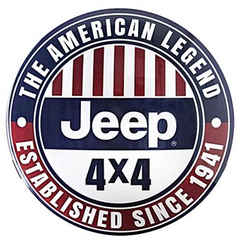 American Art Décor Dome Shaped Jeep 4x4 Metal Wall Art Sign Wall Decor