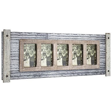 American Art Décor Rustic Wood 5-Opening Collage Frame