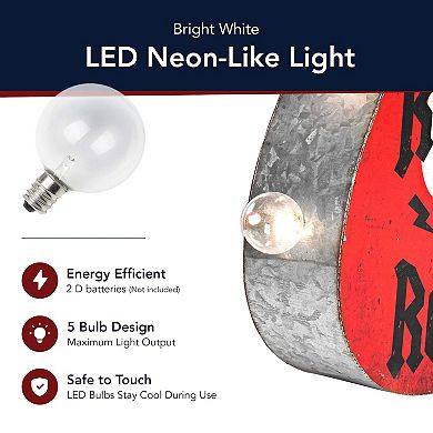 American Art Décor LED Double-Sided Rock n Roll Guitar Wall Decor